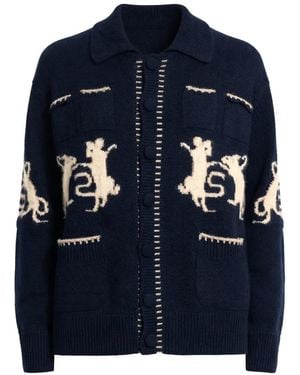 BAZISZT Mice Cardigan - Blue