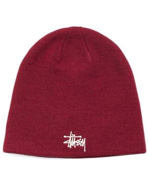 Stussy Berretto Basic Con Logo Ricamato - Rosso