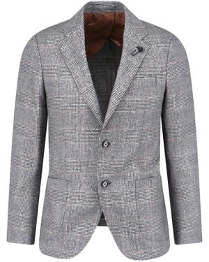 Lardini Single-Breasted Wool Blazer - Grey