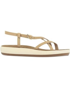 Ancient Greek Sandals Leather Crisscross Sandals - ナチュラル
