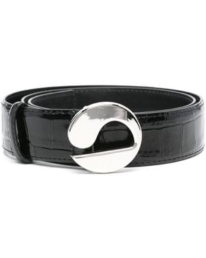 Coperni Embossed-Crocodile Leather Belt - Black