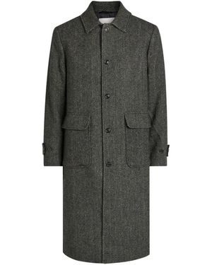 Les Deux Maximillian Herringbone Pocket Coat - Grey