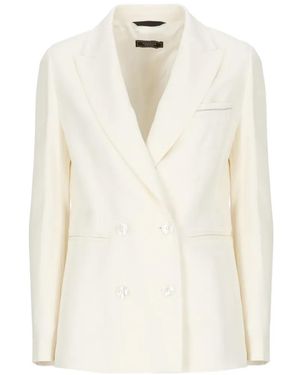 Peserico Aurea Double-Breasted Blazer - White