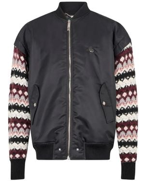 John Richmond Paneled Bomber Jacket - Black
