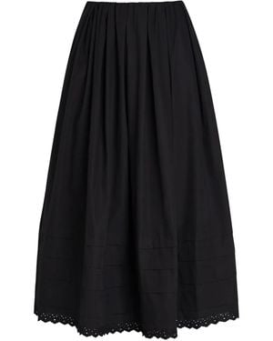 Faithfull the Brand Ruth Broderie-Anglaise Midi Skirt - Black