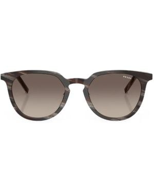 Prada Sonnenbrille Mit Rundem Gestell - Grau
