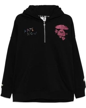 Aape By A Bathing Ape Sequin-Embellishment Hoodie - Black