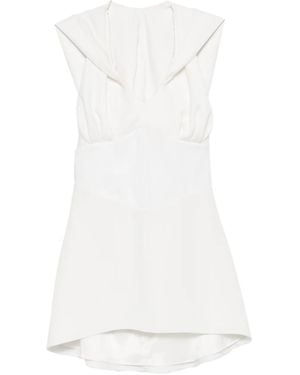 Vestiaire d'un Oiseau Libre Mouwloze Midi-Jurk Met V-Hals - Wit