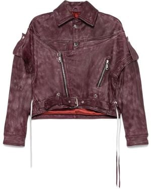 Manokhi Klassische Lederjacke - Rot