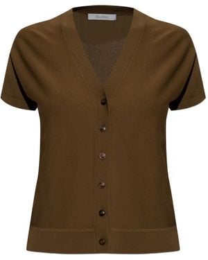 Max Mara Finito Short-Sleeve Cardigan - Green
