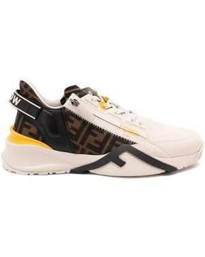 Fendi Flow Ff Logo-Leather Senakers - Black