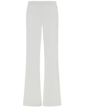 Herno Ribbed-Waistband Palazzo Trousers - White