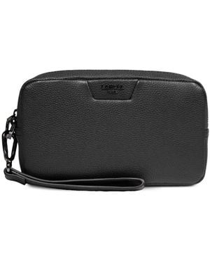 Lancel Zip Leather Clutch - Black