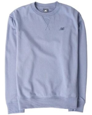 New Balance Logo Embroidery Crew-Neck Jumper - Blue