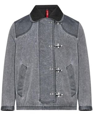 Fay 4 Ganci Hook-Fastening Paneled Jacket - Gray