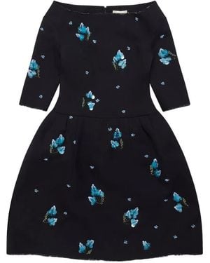 ShuShu/Tong Floral-Embroidered Mini Dress - Blue