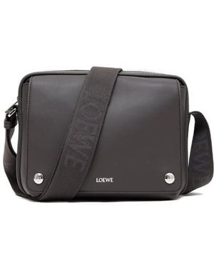 Loewe Logo-Plaque Shoulder Bag - Black