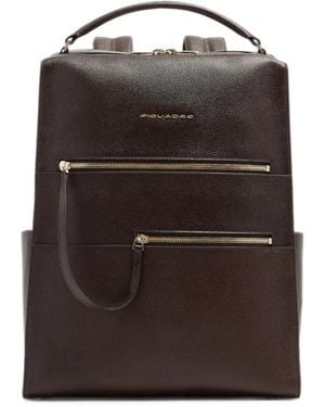 Piquadro Leather Backpack - Black