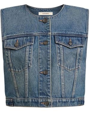 12 STOREEZ Denim Vest - Blue