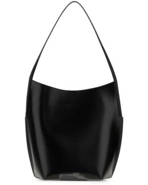 Jil Sander Kante Leather Tote Bag - Black