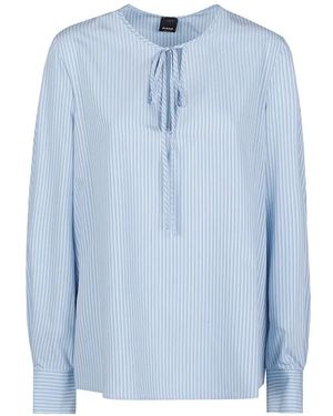 Pinko Striped Tie-Fastening Blouse - Blue