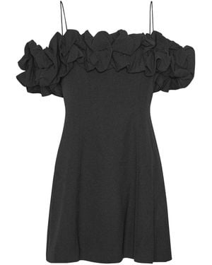 ROTATE BIRGER CHRISTENSEN Off-Shoulder Ruffled Mini Dress - Black