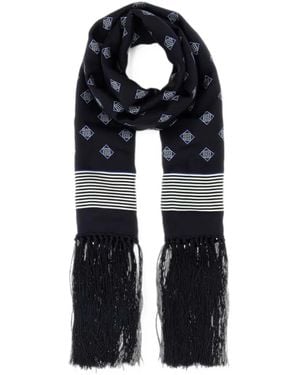 Bode Foyer Diamond Fringed Scarf - Black