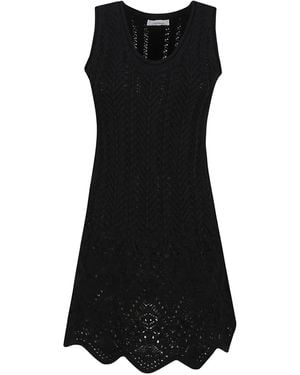 Rabanne Crochet-Knit Minidress - Black