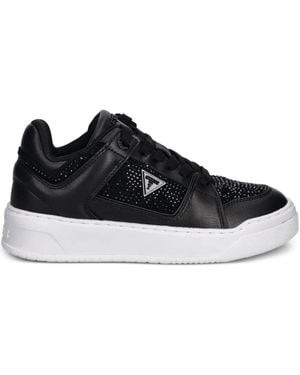 Guess Crystal-Embellished Sneakers - Black