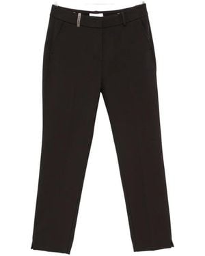 Peserico Logo-Plaque Pants - Black