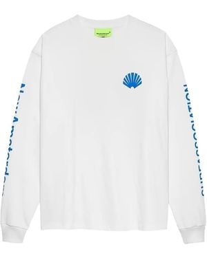 New Amsterdam Logo-Print Long-Sleeve T-Shirt - White