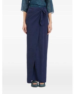 Cortana Wrap-Style Maxi Skirt - Blue