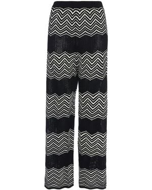 Eres Sugar Chevron-Pattern Wide Trousers - Black