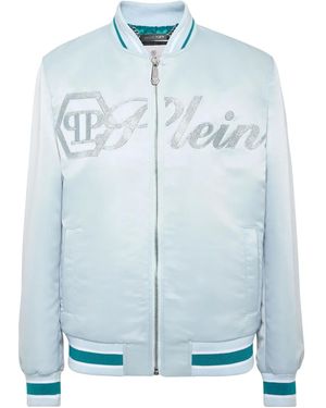 Philipp Plein Satin Bomber Jacket - Blue