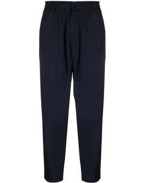 4SDESIGNS Elasticated-Waistband Tapered Trousers - Blue