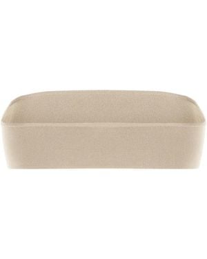 Max Mara Ribbed-Knit Bandeau Top - Natural