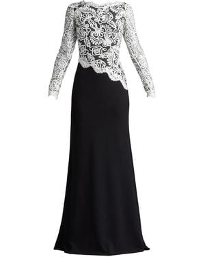 Tadashi Shoji Lace-Insert Long Dress - Black