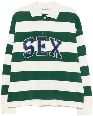 Carne Bollente Striped-Pattern Polo Shirt - Green