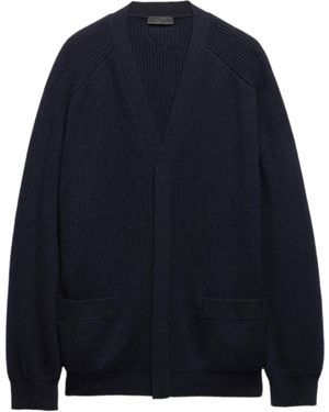 Prada V-Neck Cardigan - Blue