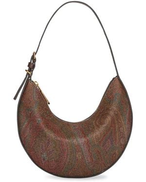 Etro Borsa A Spalla Essential Hobo Piccola - Marrone
