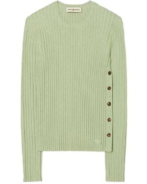 Tory Burch Geribbelde Trui Met Knopen - Groen