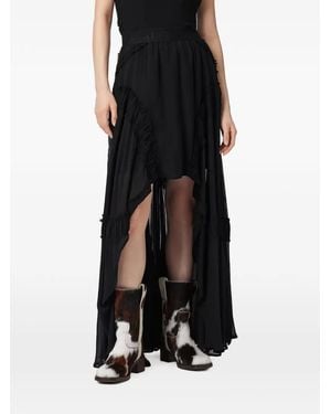 AllSaints Dorina Ruffled Asymmetric Skirt - Black