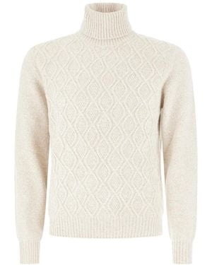 Panicale Diamond-Knit Roll-Neck Jumper - White