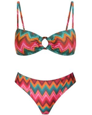 Banana Moon Tupa Nalika Zigzag-Pattern Bikini - Red