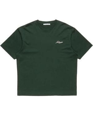 Acne Studios Jersey T-Shirt With Logo - Green
