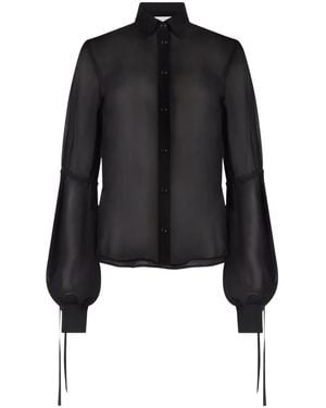 Nina Ricci See-Through Bow Shirt - Black