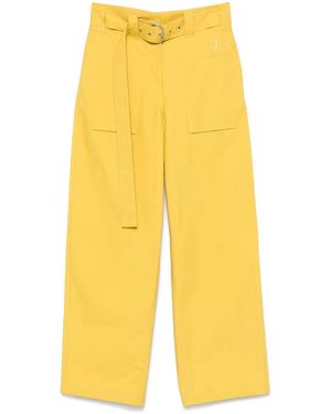 Jil Sander Belted Trousers - Yellow