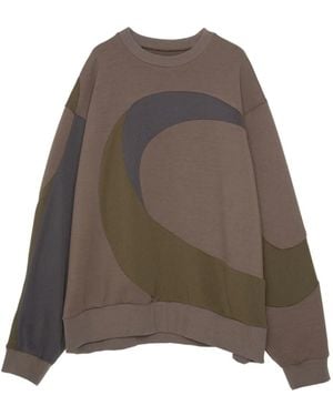 Yoshio Kubo Panelled Crew-Neck Sweatshirt - Brown