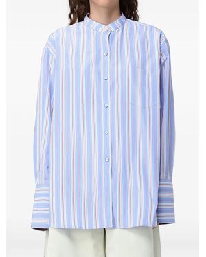 Paul Smith Light Bengal Stripe Grandad Shirt - Blue