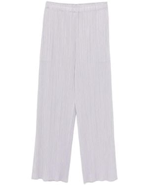 Pleats Please Issey Miyake Square Pleated Trousers - White
